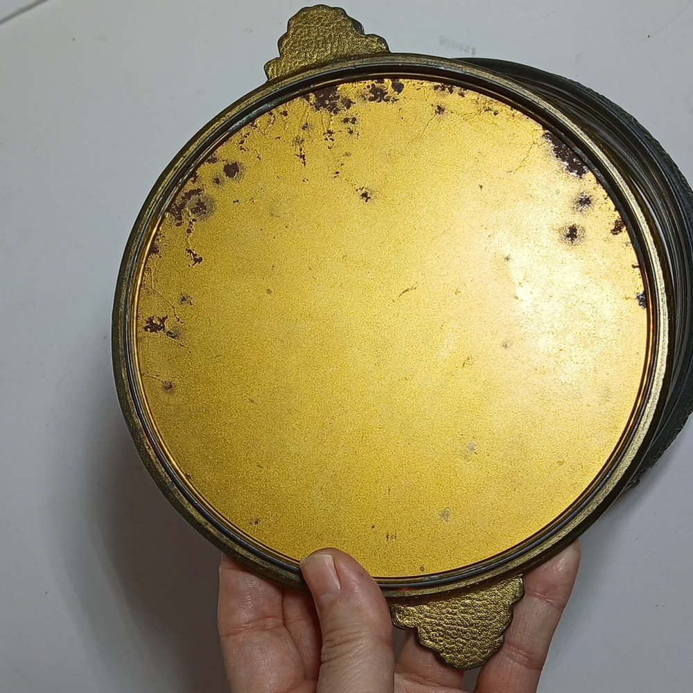 🌹 Vintage PNCW Bronze Miniature Portrait Trinket Jewelry Dresser Box Victorian - Picture 10 of 12